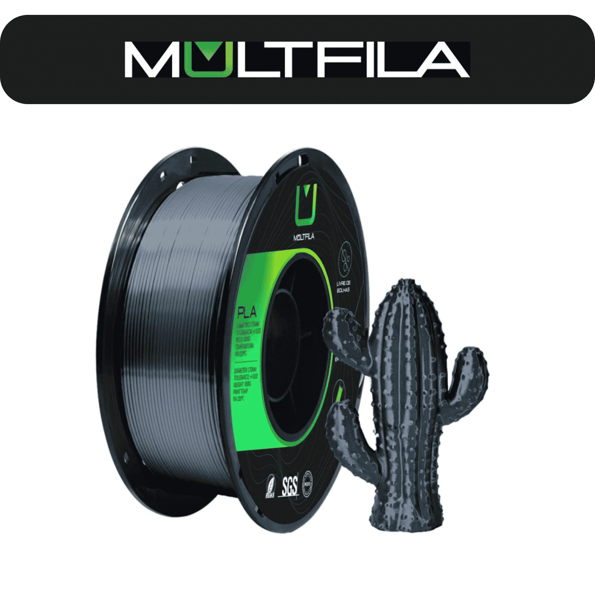 Filamento PLA Silk Aco Escovado Multfila 1KG