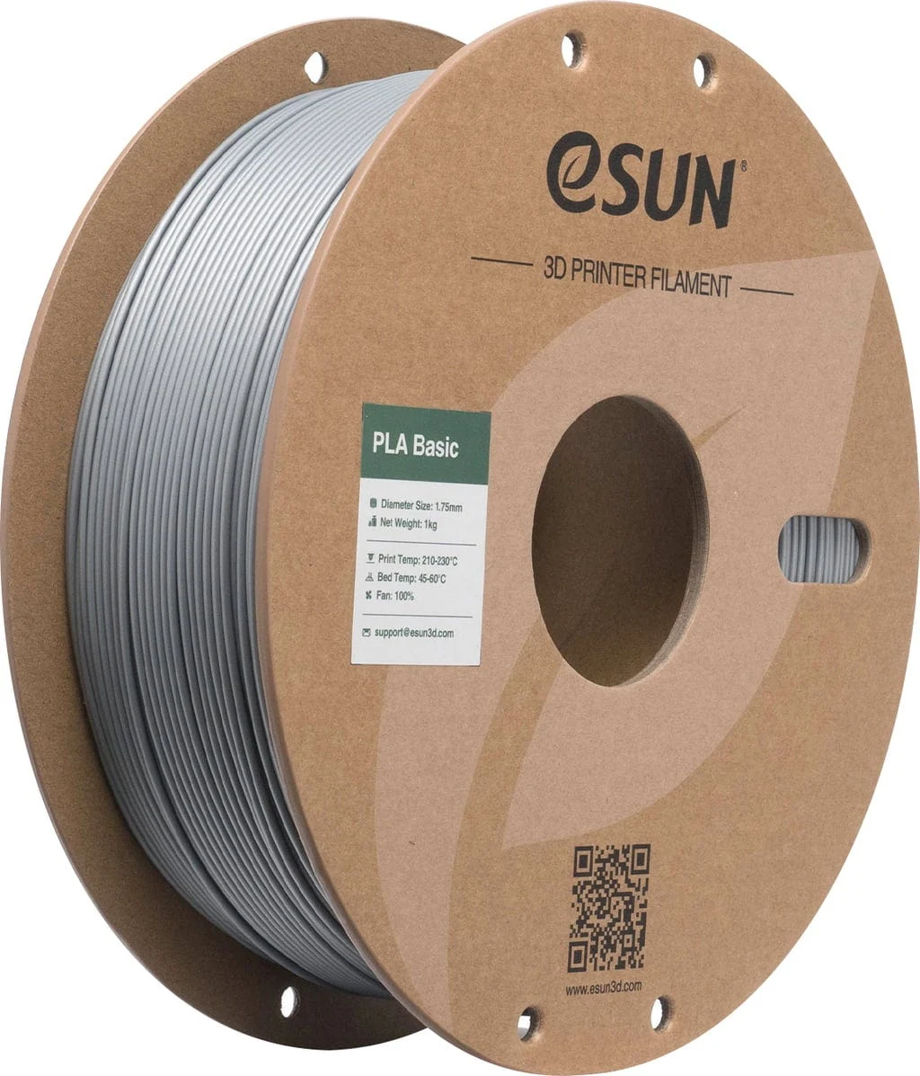 Filamento PLA Basic Prata 1 75mm 1KG ESUN