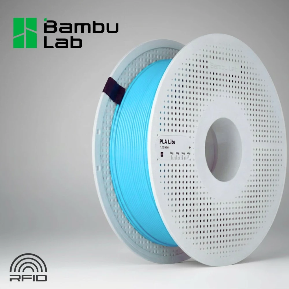 Rolo PLA Lite Azul Ciano 1 75mm 1KG Bambu Lab Alta Performance