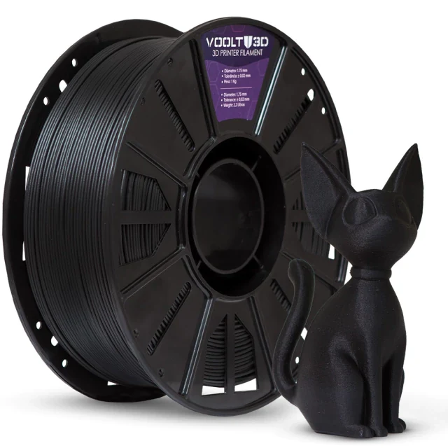 Rolo PLA Carvão Wood - PLA com particulas de Madeira 1kg Alta Performance