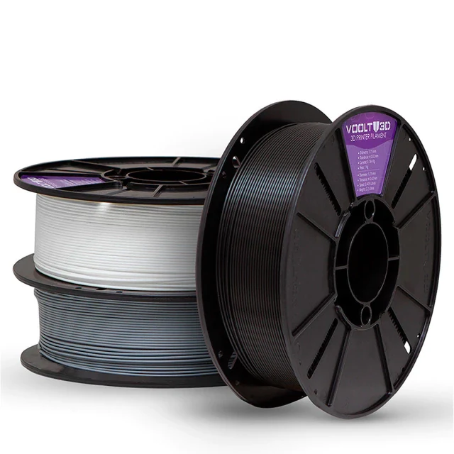 KIT Filamento PLA Velvet - Branco | Cinza | Preto