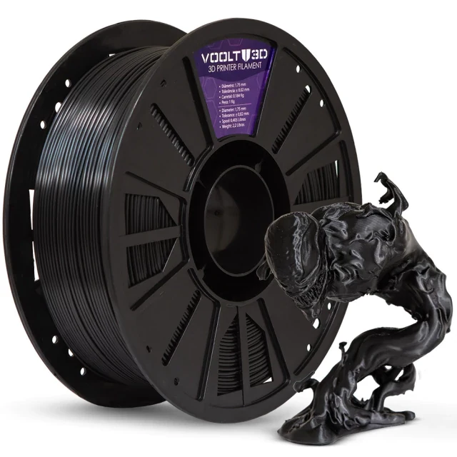 Rolo PLA Preto V-Silk 1kg Alta Performance — 2