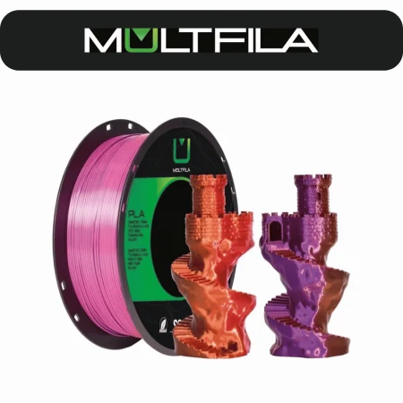 Filamento PLA Tri Color Vermelho Dourado E Roxo Multfila 1KG