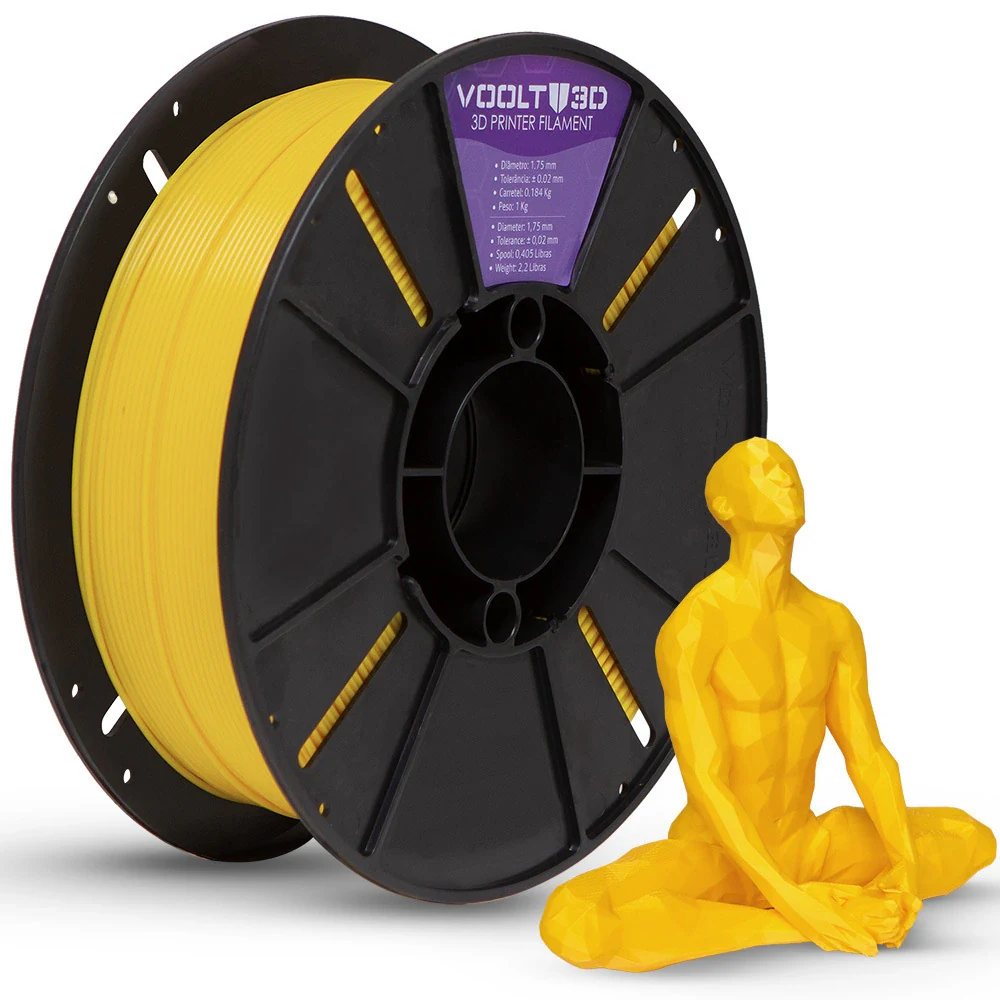 Filamento PLA Amarelo Velvet 1kg