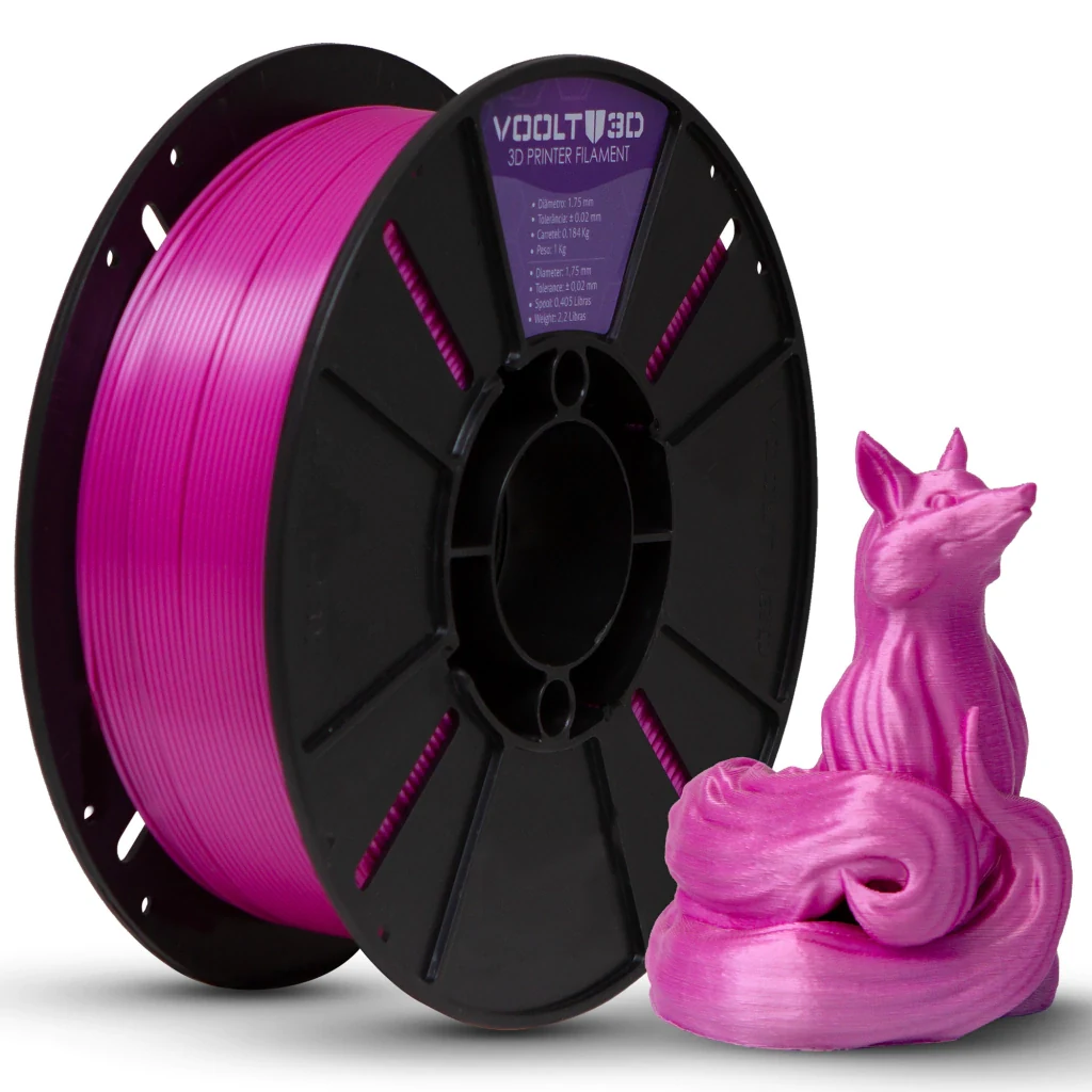 Rolo PLA Rosa V-Silk 1kg Alta Performance