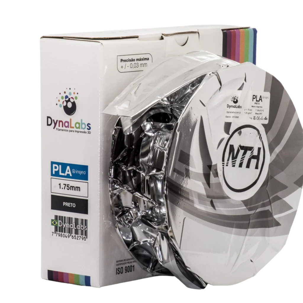 Filamento PLA Ingeo Preto Dynalabs 1 75mm 1KG