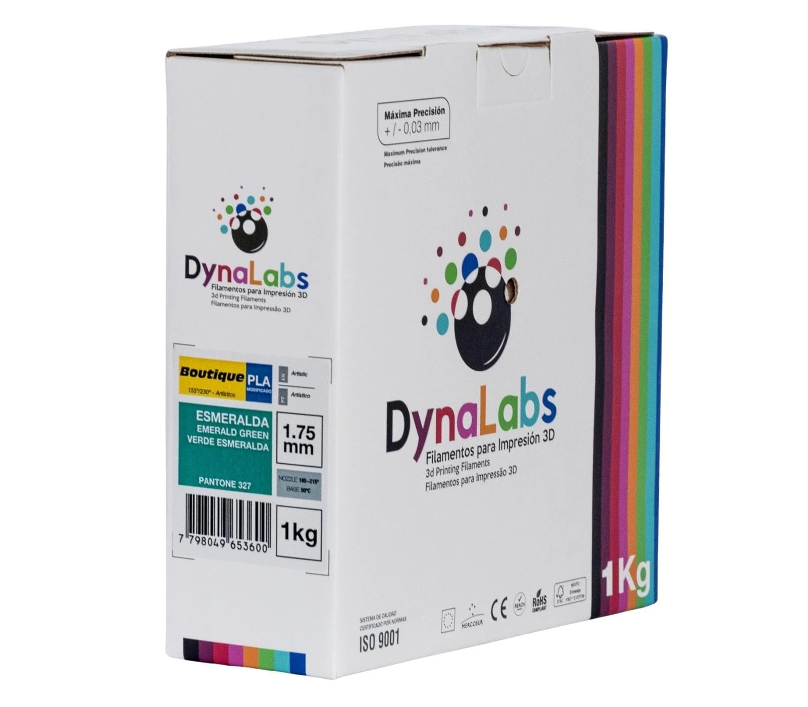 Rolo PLA Boutique - Verde Esmeralda- Dynalabs - 1.75mm - 1kg Alta Performance — 26