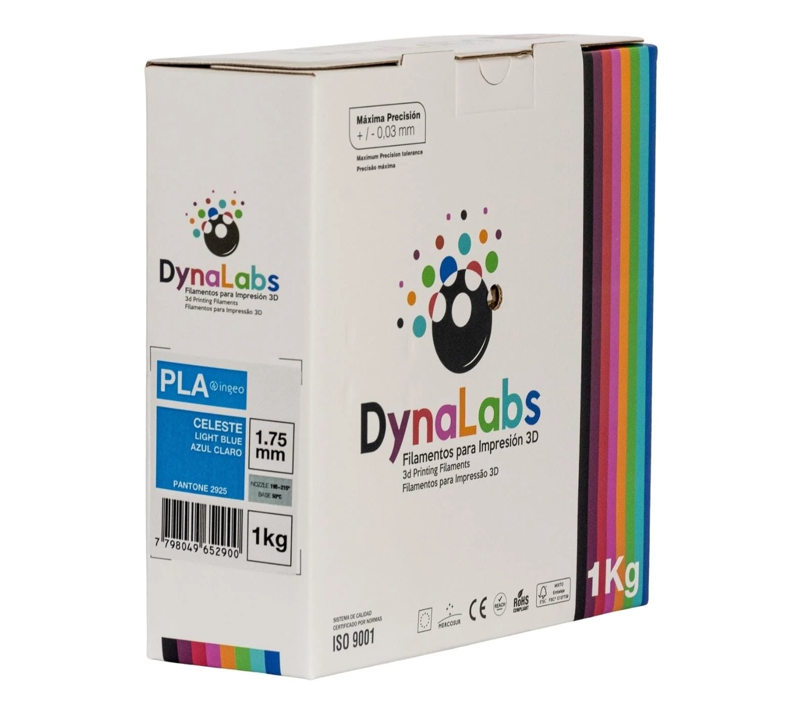 Filamento PLA Ingeo - Azul Celeste - Dynalabs - 1.75mm 1kg