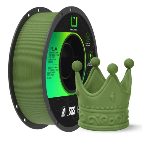 Rolo PLA Matte Verde Militar Multfila 1KG Alta Performance