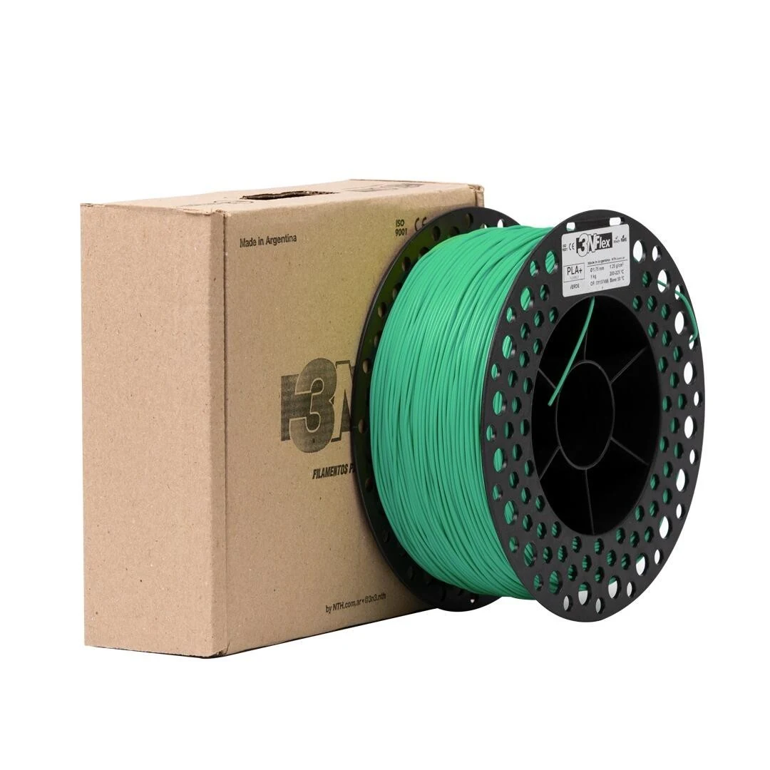 Rolo PLA+ Flex - Verde- 1.75mm - 1Kg - 3NFlex Alta Performance