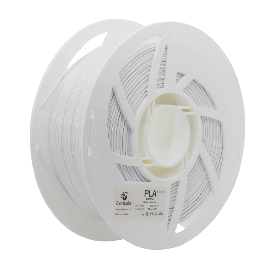 Rolo PLA Ingeo Branco Dynalabs 1 75mm 1KG Alta Performance