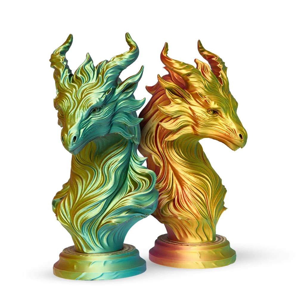 PLA Tri Color Dourado / Rosa Choque / Verde V-Silk 1kg — 2