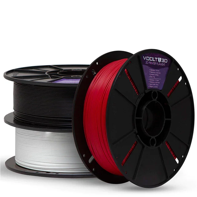 KIT Filamento PLA Velvet - Branco | Preto | Vermelho