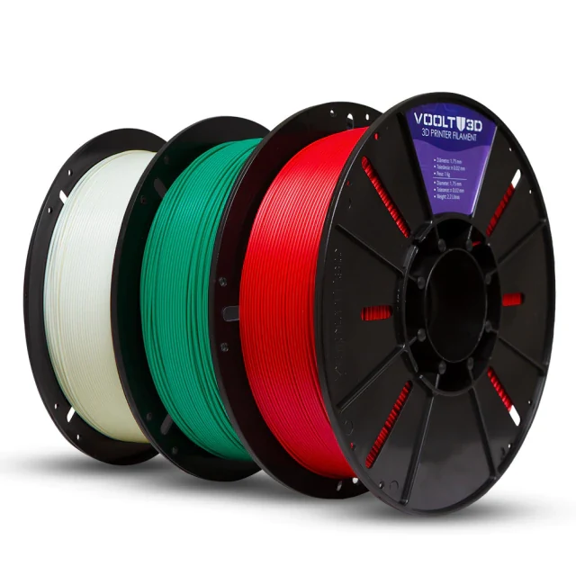 KIT Filamento PLA Velvet - Branco | Verde | Vermelho