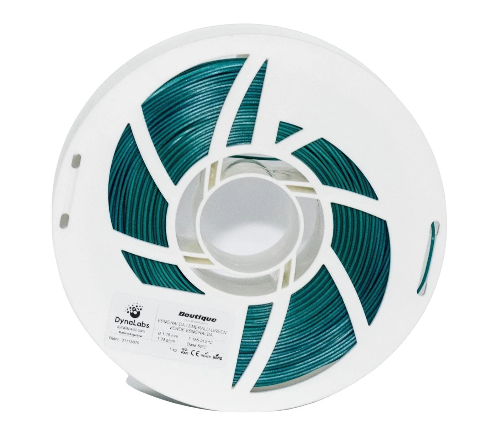 Rolo PLA Boutique - Verde Esmeralda- Dynalabs - 1.75mm - 1kg Alta Performance — 36