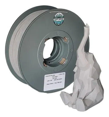Rolo PLA - Cinza Claro - 1,75MM 1KG - FLEXY GREEN Alta Performance — 5