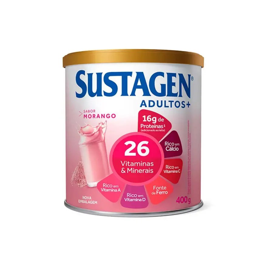 Complemento Alimentar Sustagen Adultos+ Sabor Morango 400g