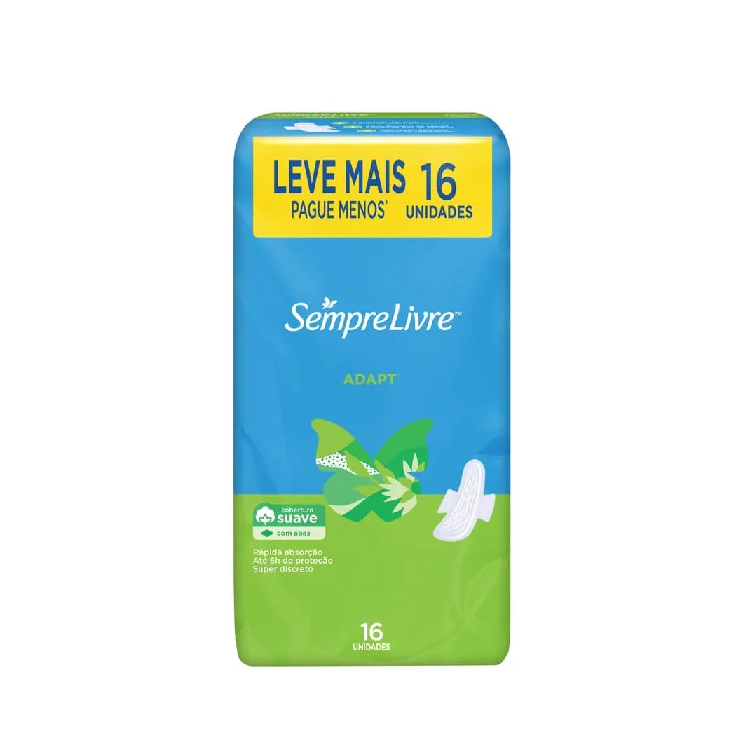 Absorvente Sempre Livre Adapt Suave Com Abas Unidades