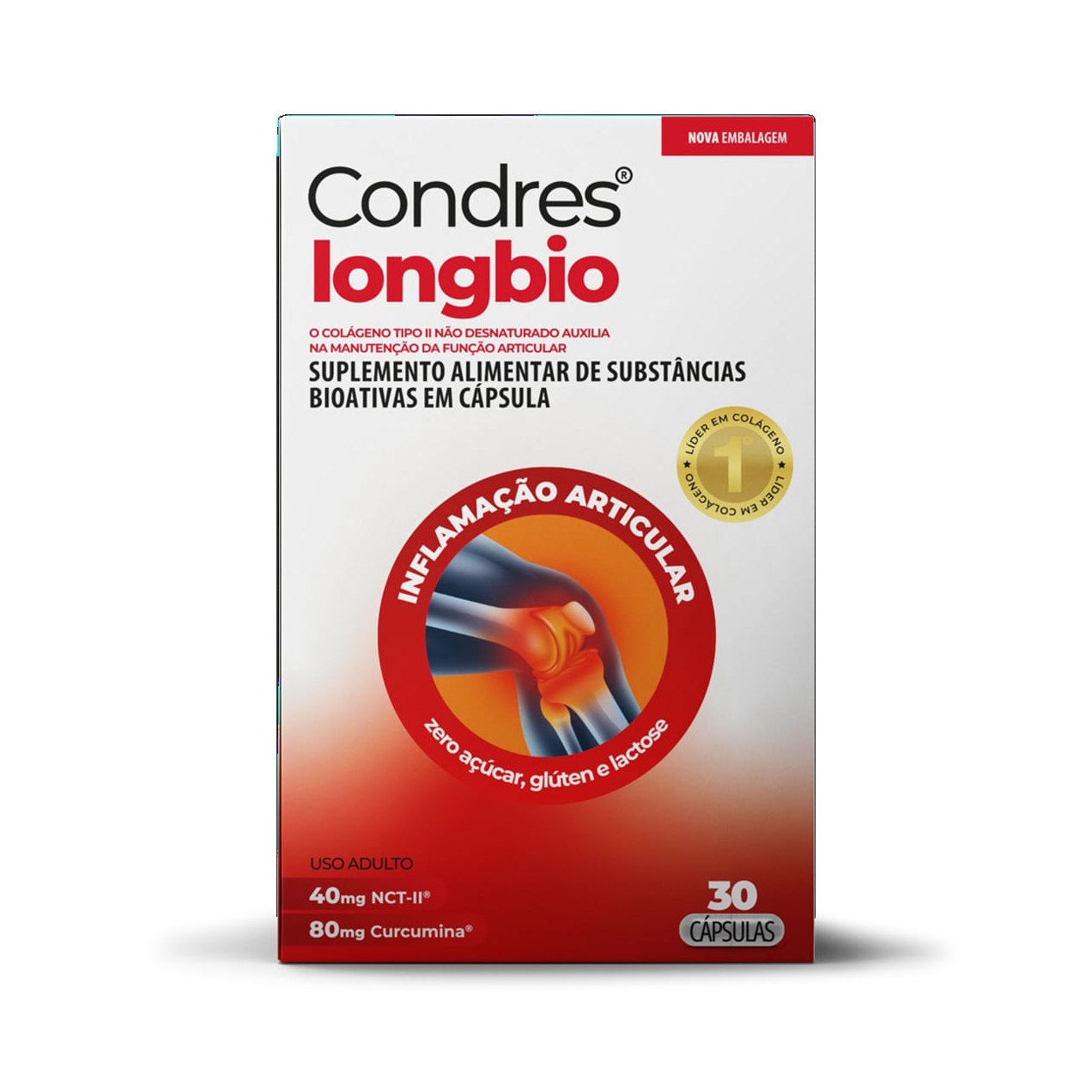 Colágeno Tipo Ii E Curcumina Condres Longbio 30 Cápsulas