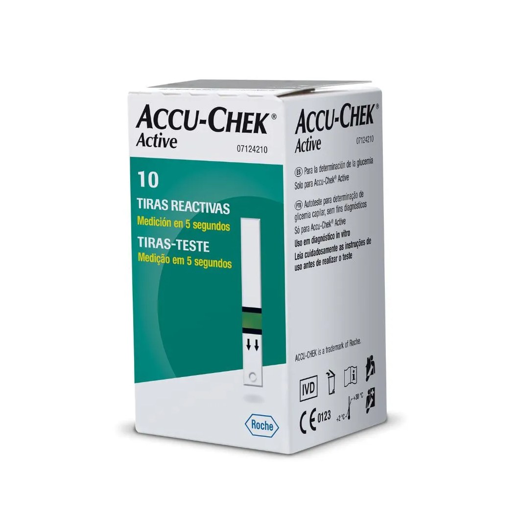 Tira De Teste De Glicose Accu-chek Active 10 Unidades
