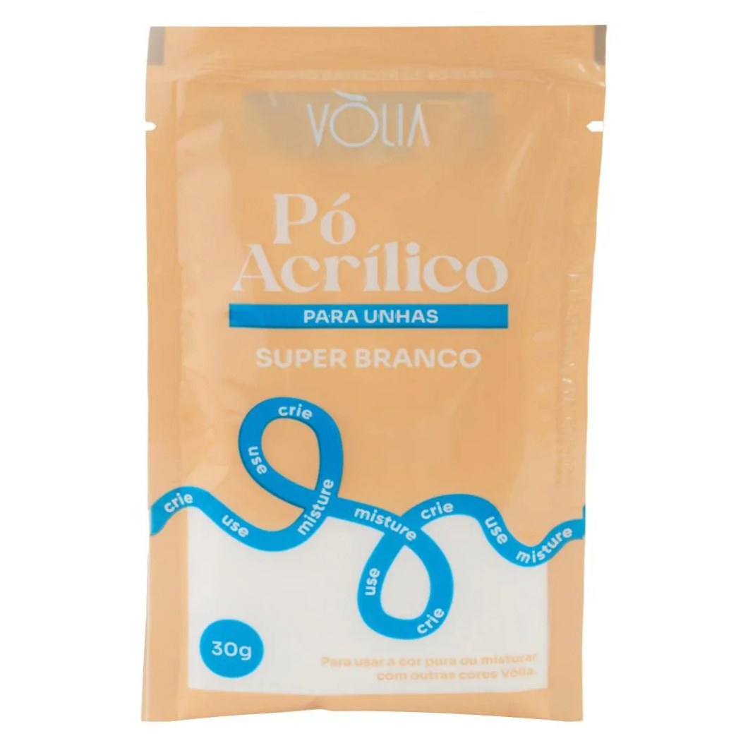 Po Acrilico para Unhas 30g Super Branco Volia