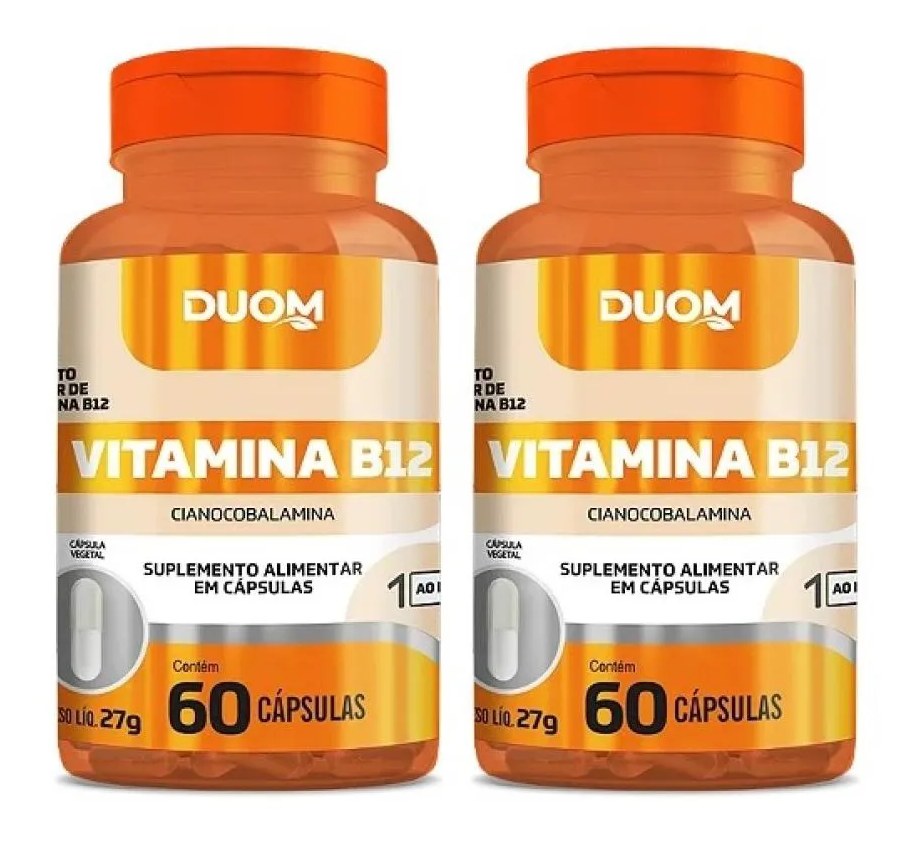 Kit 2 Suplemento de Vitamina B12 60 Cápsulas - Duom