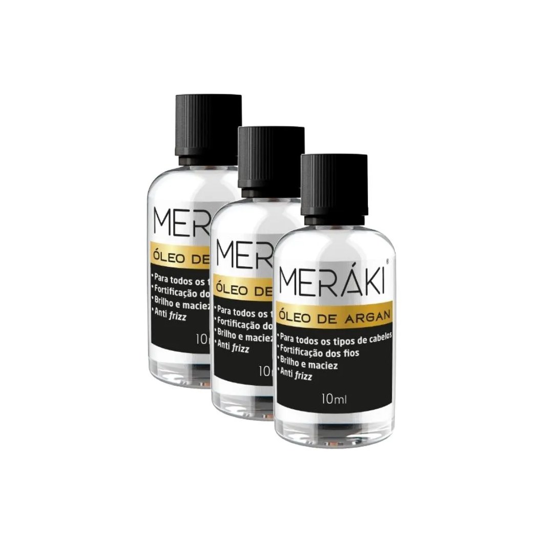 Kit Óleo Capilar Meráki Argan 10ml (3 unidades)