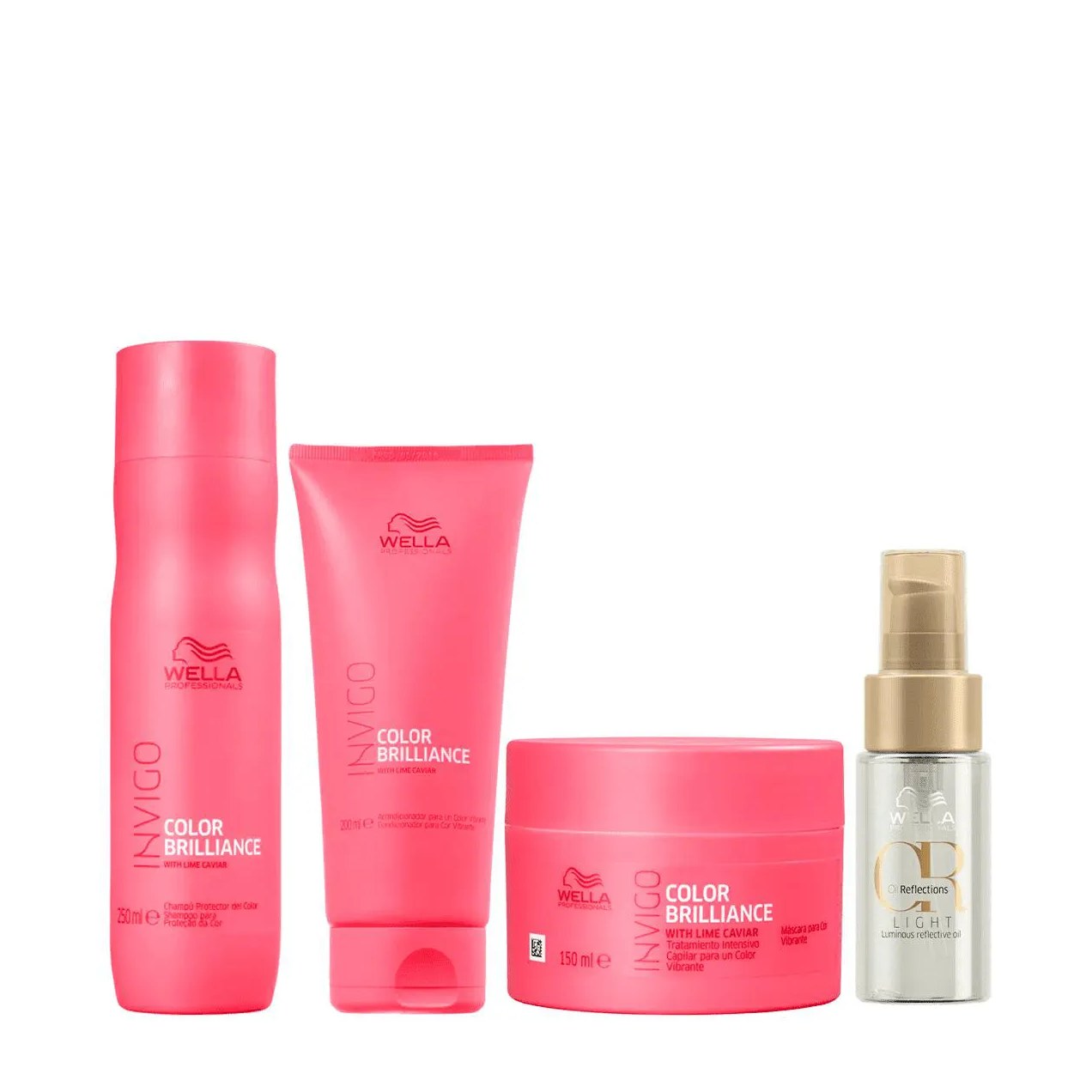 Kit Brilliance Shampoo, Condicionador, Máscara e Óleo Light 30ml