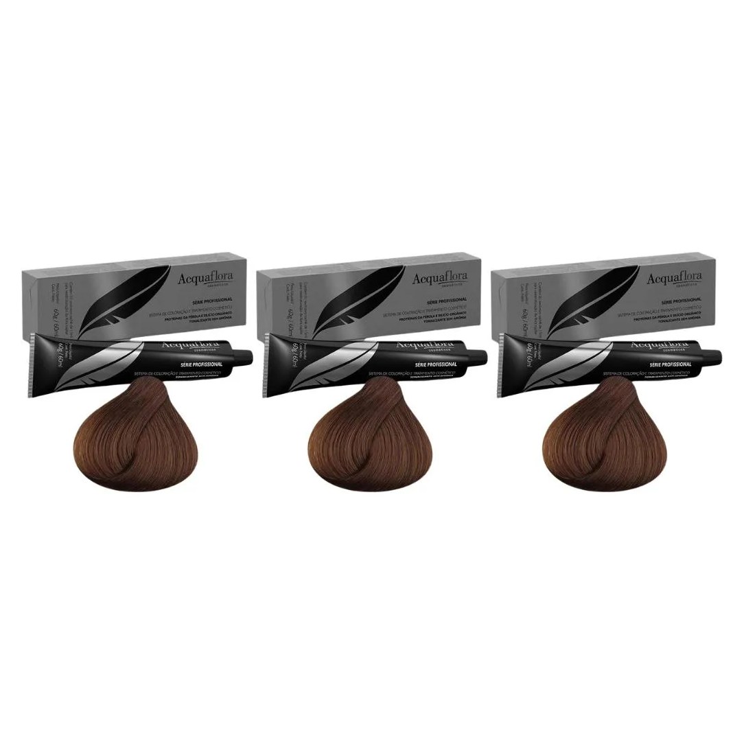 Coloraçao Acquaflora Sem Amonia 5.0 Castanho Claro-Kit C/3un