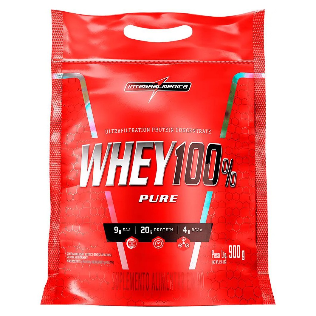 Whey 100% Pure 907g Refil - Morango