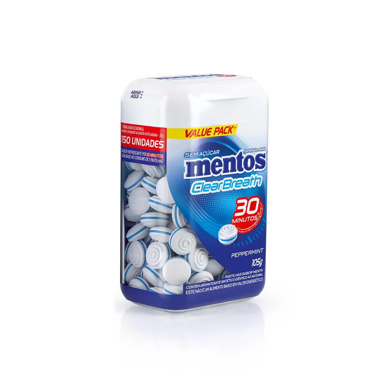 Pastilha Mentos Clear Breath Peppermint com 105g