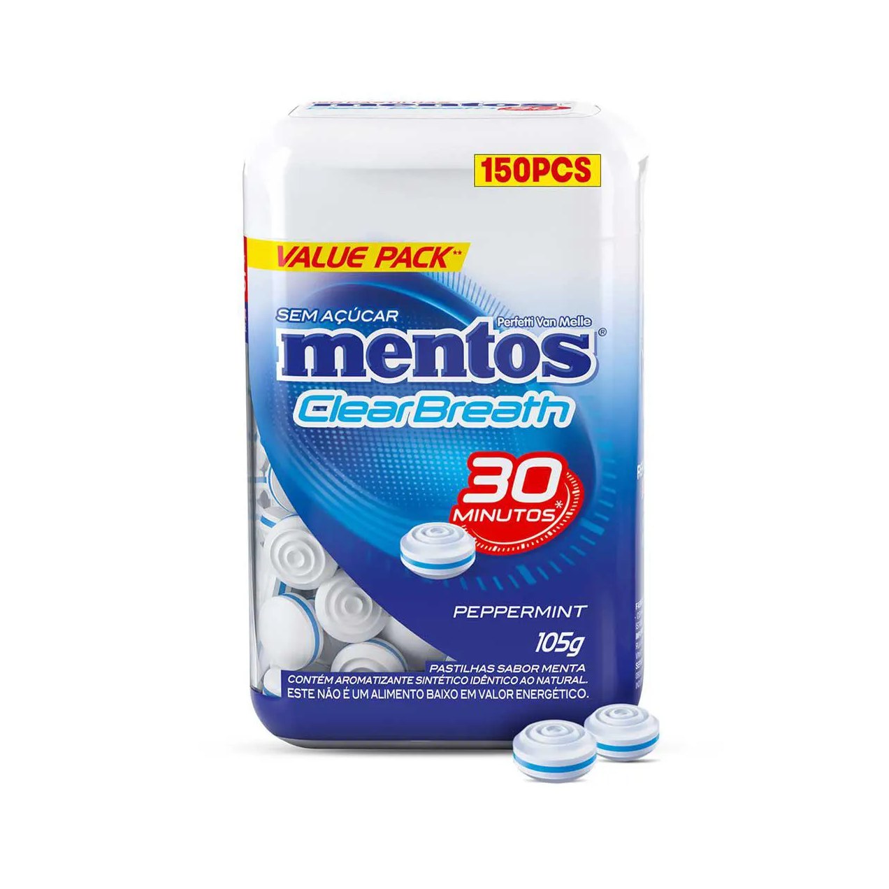 Pastilha Mentos Clear Breath Peppermint com 105g