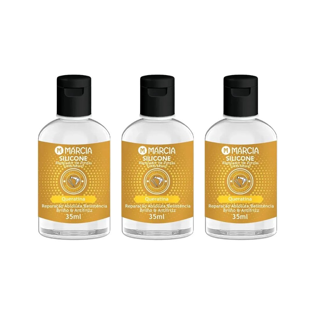 Reparador De Pontas Silicone 35ml Marcia Queratina - 3un