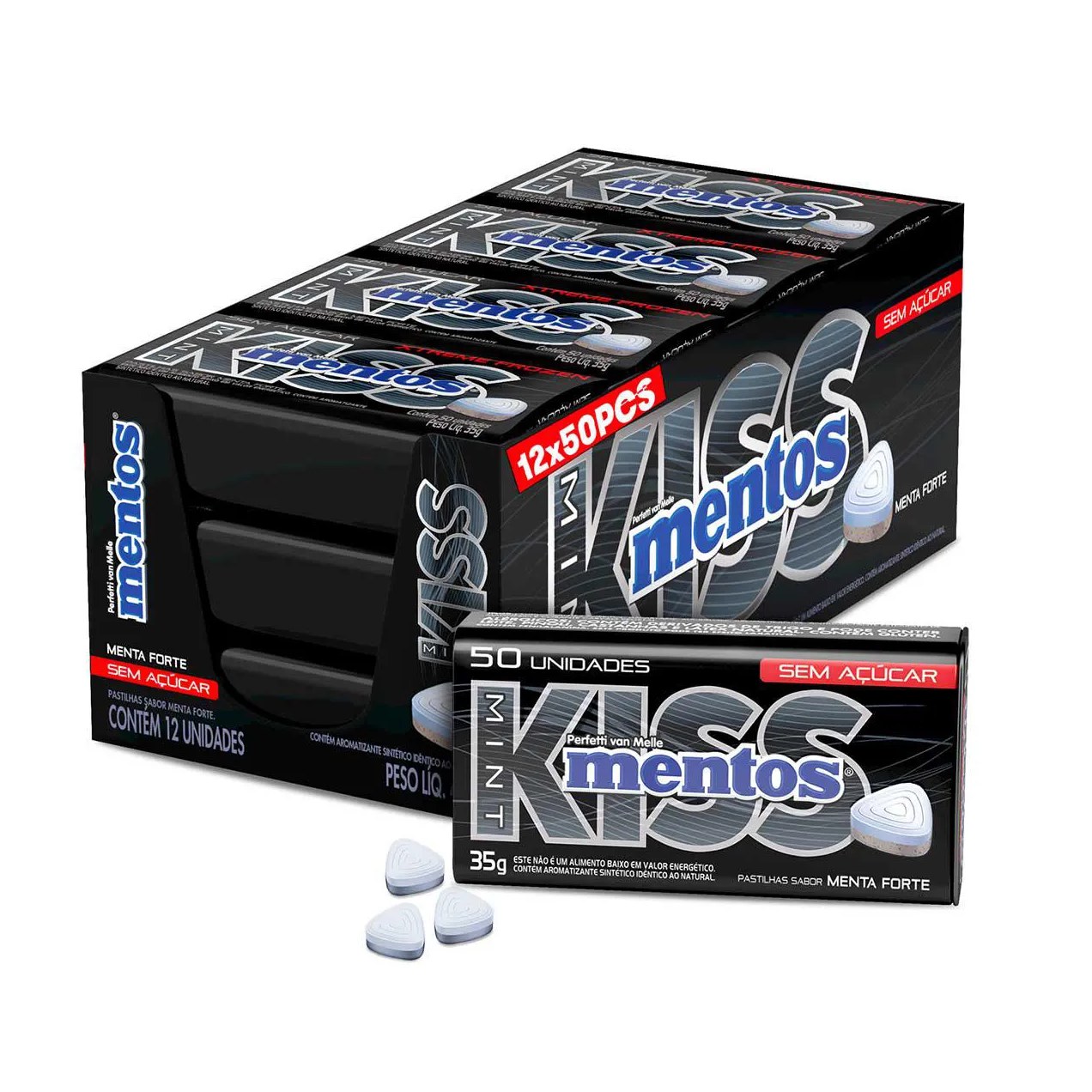Mentos Kiss Xtreme Frozen Mint com 35g