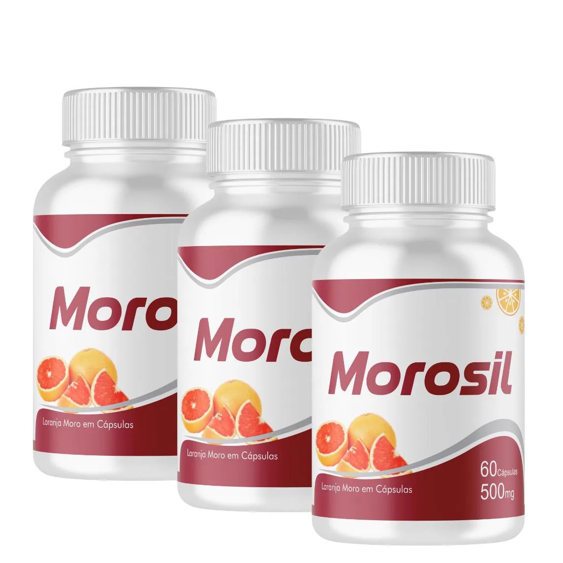 Morosil Laranja Moro 500mg 60 cápsulas - Kit 3 Frascos