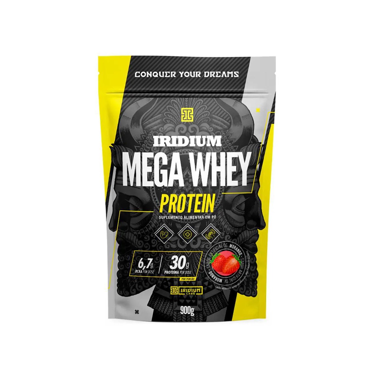 Mega Whey Protein Iridium Morango 900g