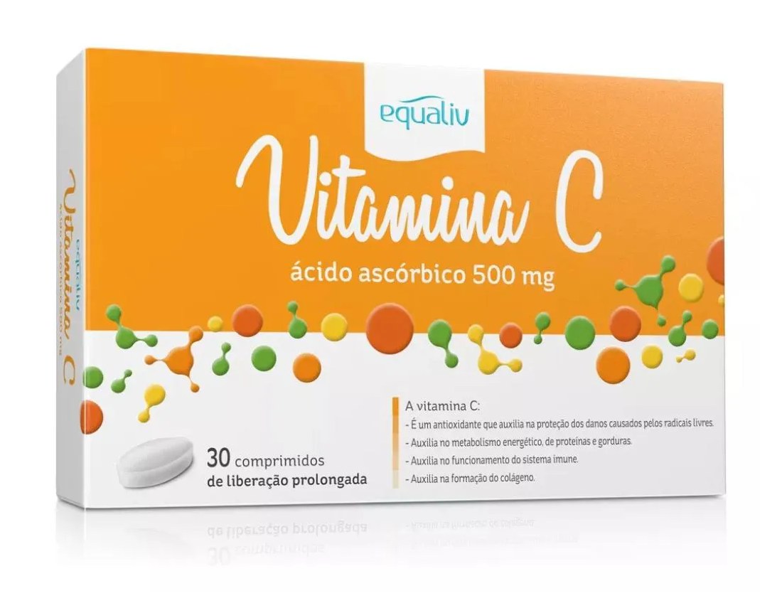 Vitamina C Ácido Ascórbico Equaliv 500mg com 30 comprimidos