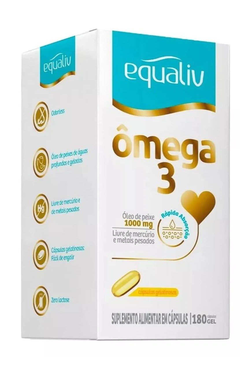 Suplemento Equaliv Omêga 3 Sabor Neutro com 180cps em Gel