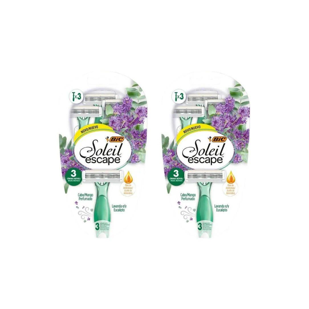 Aparelho Depilatorio Bic Soleil Escape Verde Com 3un-Kit 2un