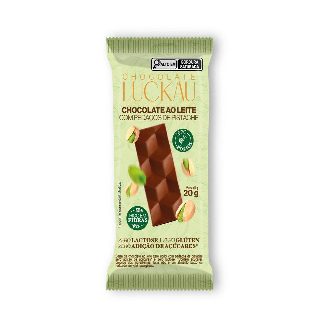 Chocolate ao Leite com Pistache Luckau 20g