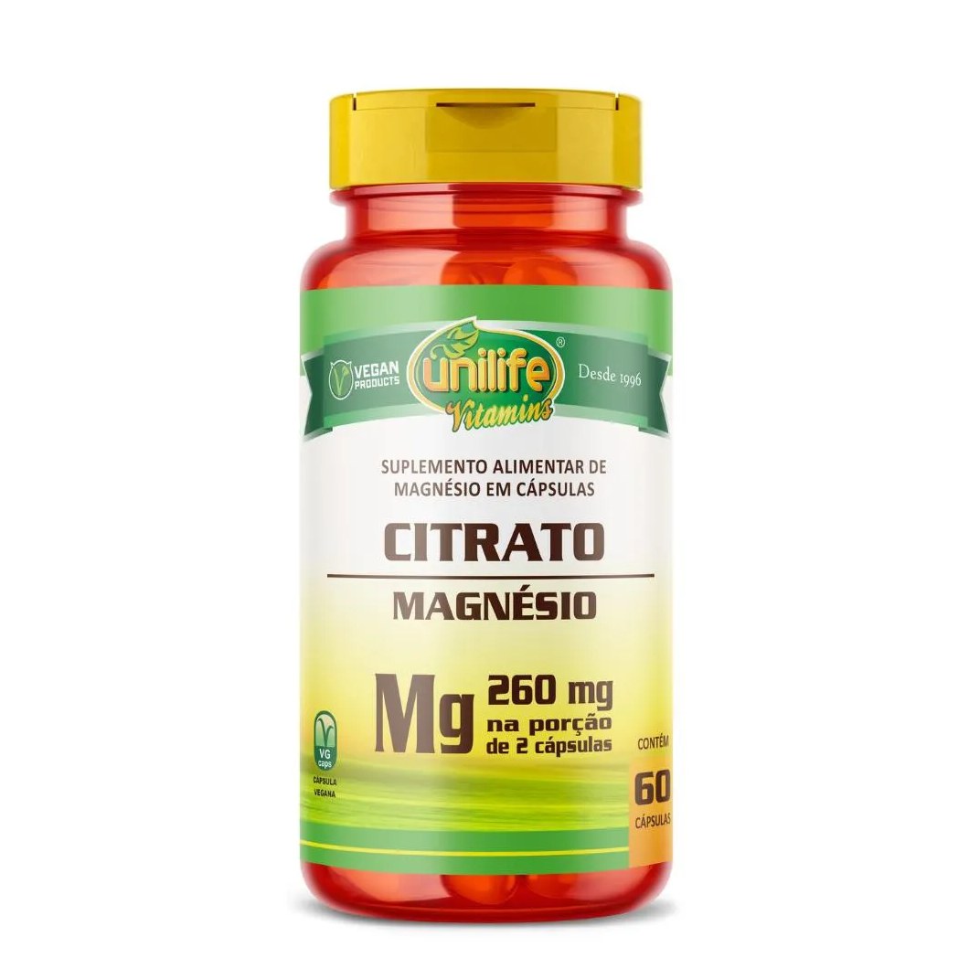 Magnésio Citrato 60 cápsulas 990mg Unilife