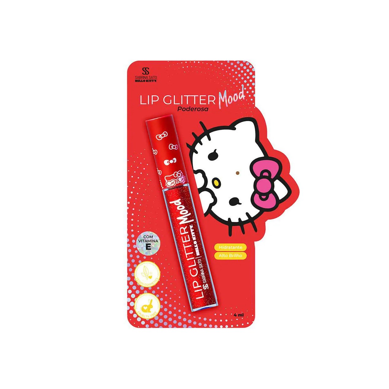 Lip Glitter Mood Sabrina Sato Hello Kitty - Poderosa 4ml