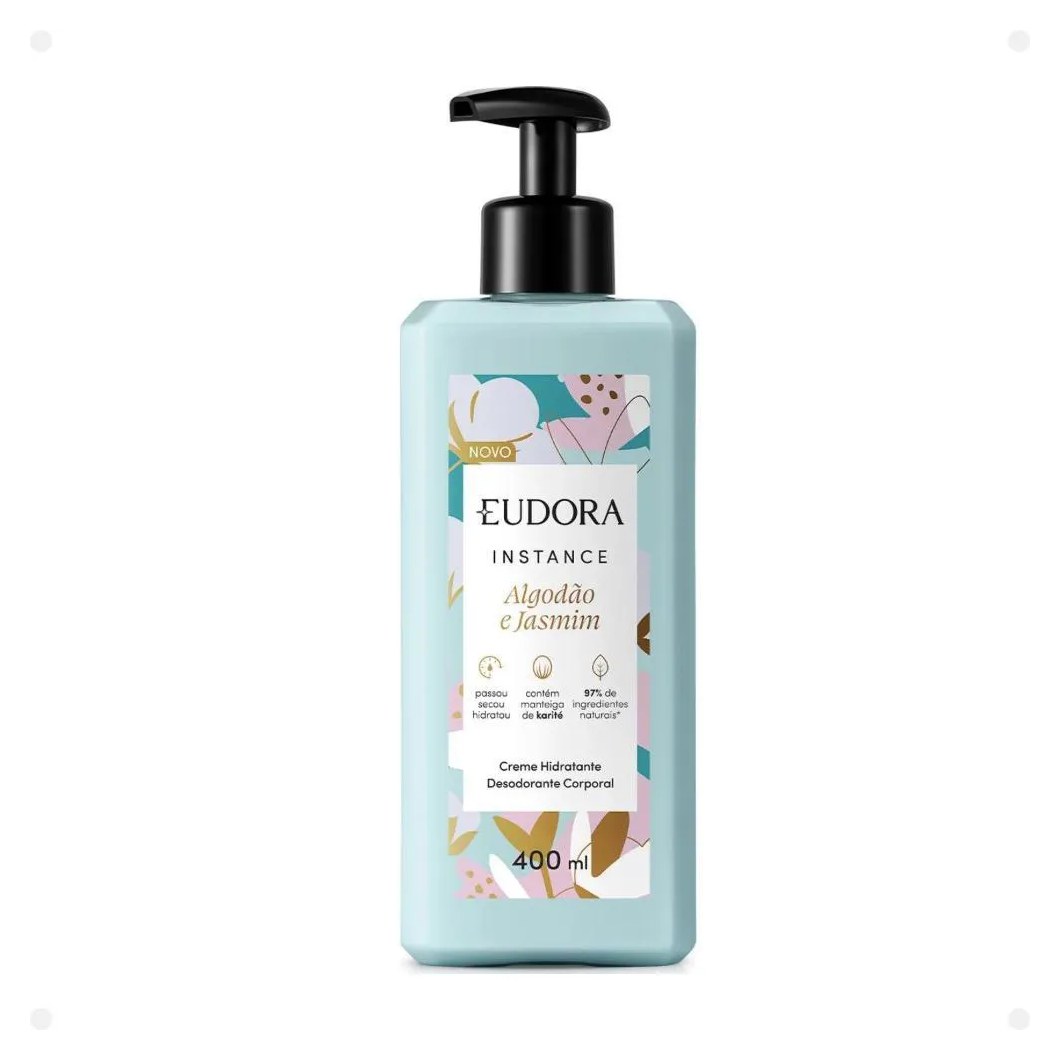 Creme Hidratante Corporal Eudora Instance Algodão e Jasmim 400ml