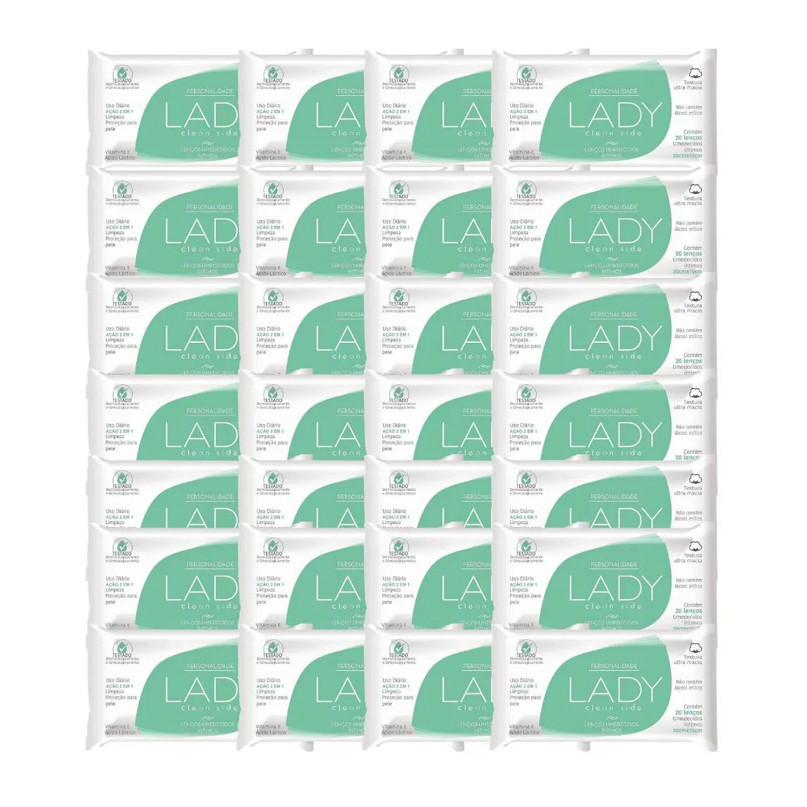 Kit com 24 Lenço Íntimos Clean Side com 20 Lenços – Lady