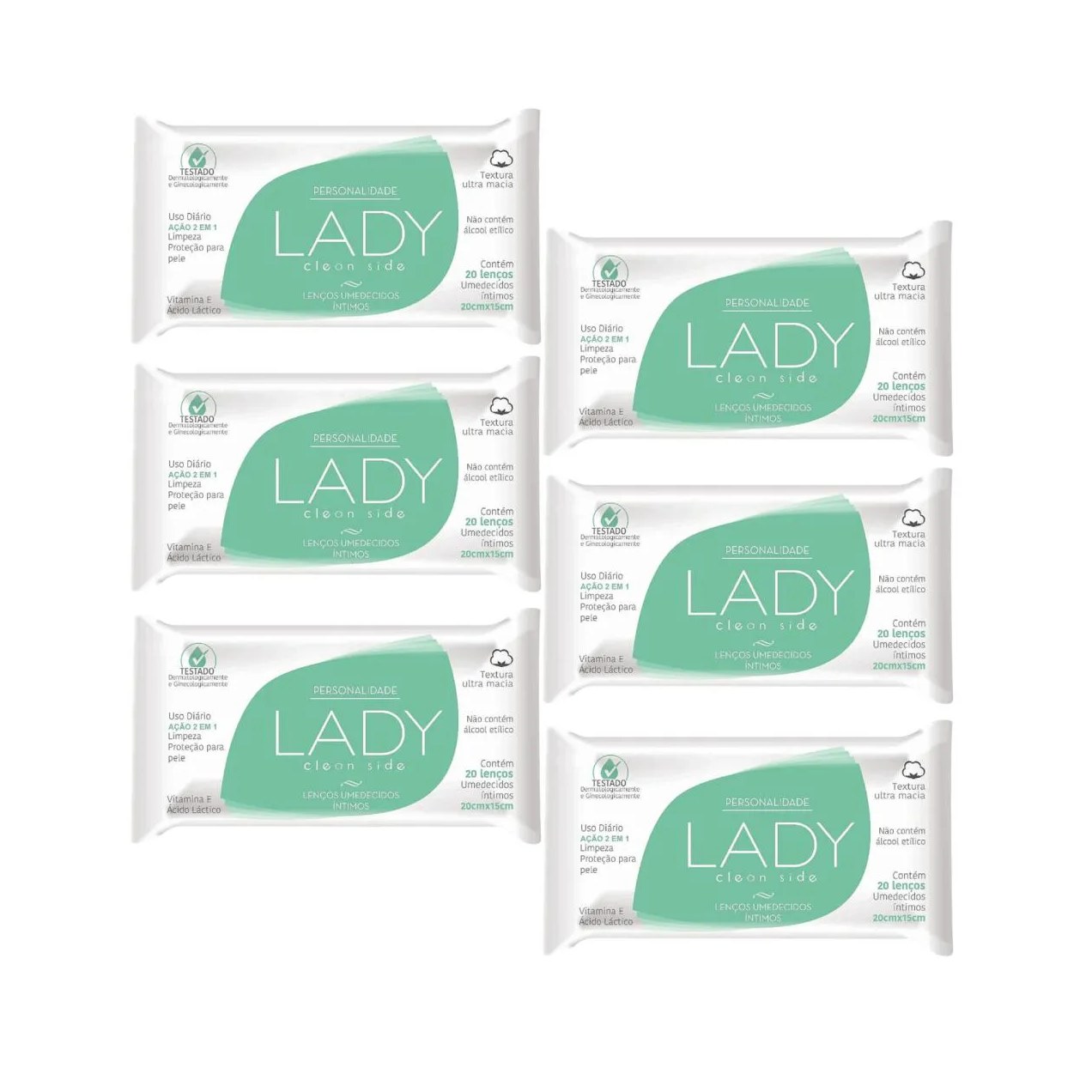 Kit C6 Lenço Íntimos Clean Side – Lady Personalidade