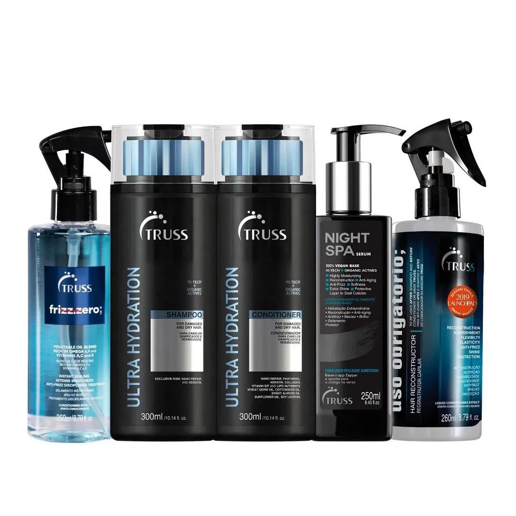 Kit Truss Ultra Hydration Shampoo E Condicionador + Frizz Zero + Night Spa + Uso Obrigatório
