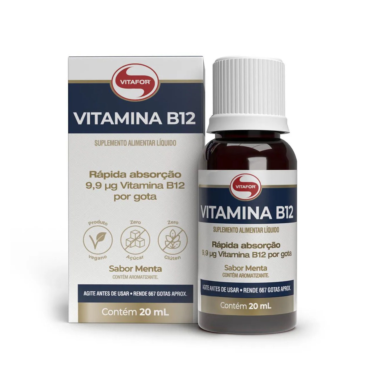 Vitamina B12 Vitafor Menta Gotas 20ml