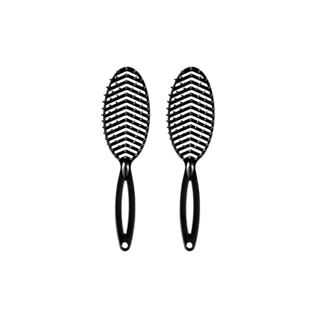 Escova de Cabelo Darma Flex Oval Preta - Kit C/ 2un
