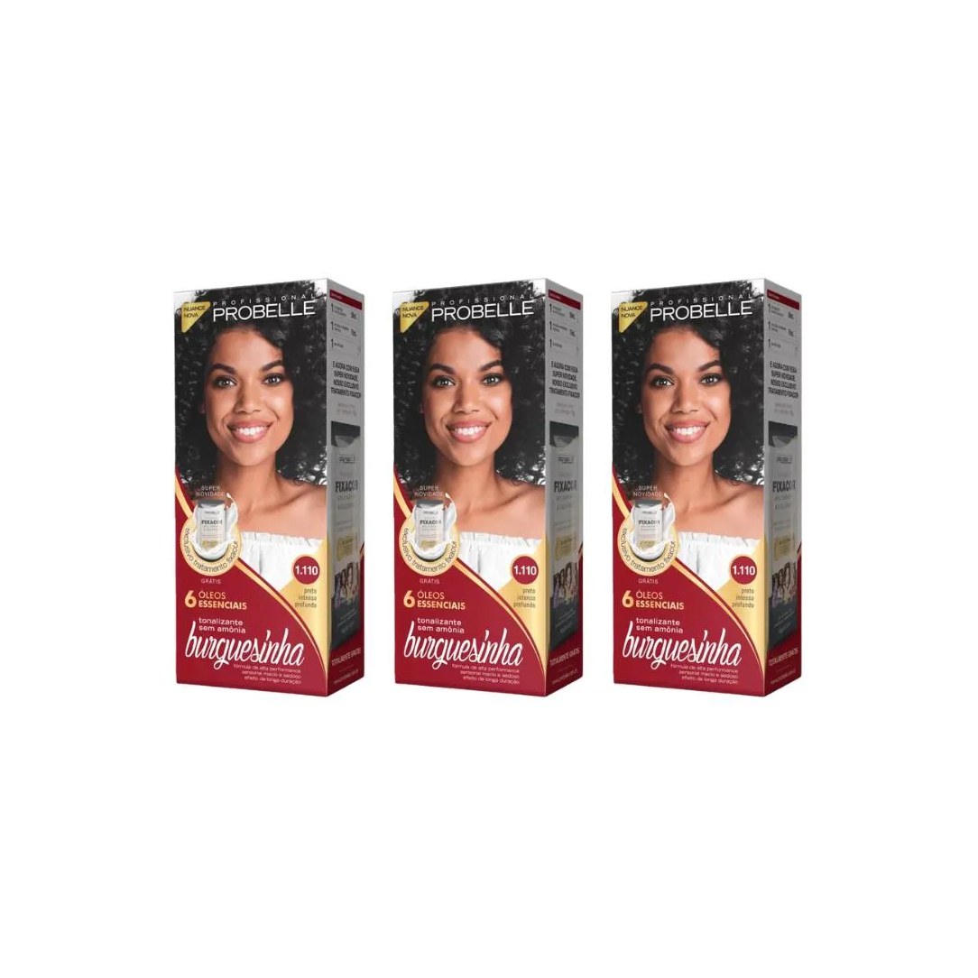 Coloraçao Probelle Burguesinha 1.110 Preto Intenso Prof-3un