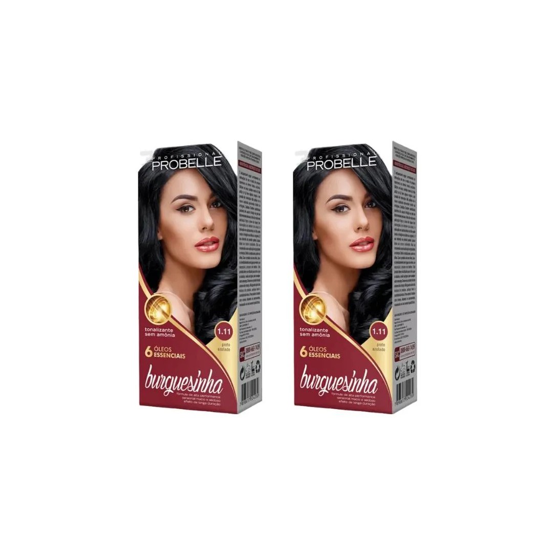 Coloraçao Probelle Burguesinha 1.11 Preto Azulado-Kit C/2un